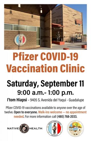 COVID-19 Vaccination Clinic - Saturday, September 11, 2021
